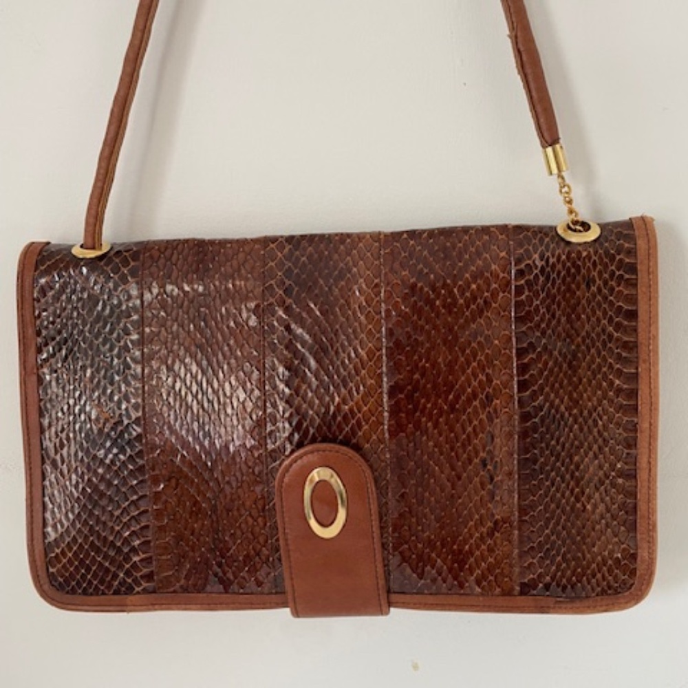Vintage Snakeskin Convertible Clutch